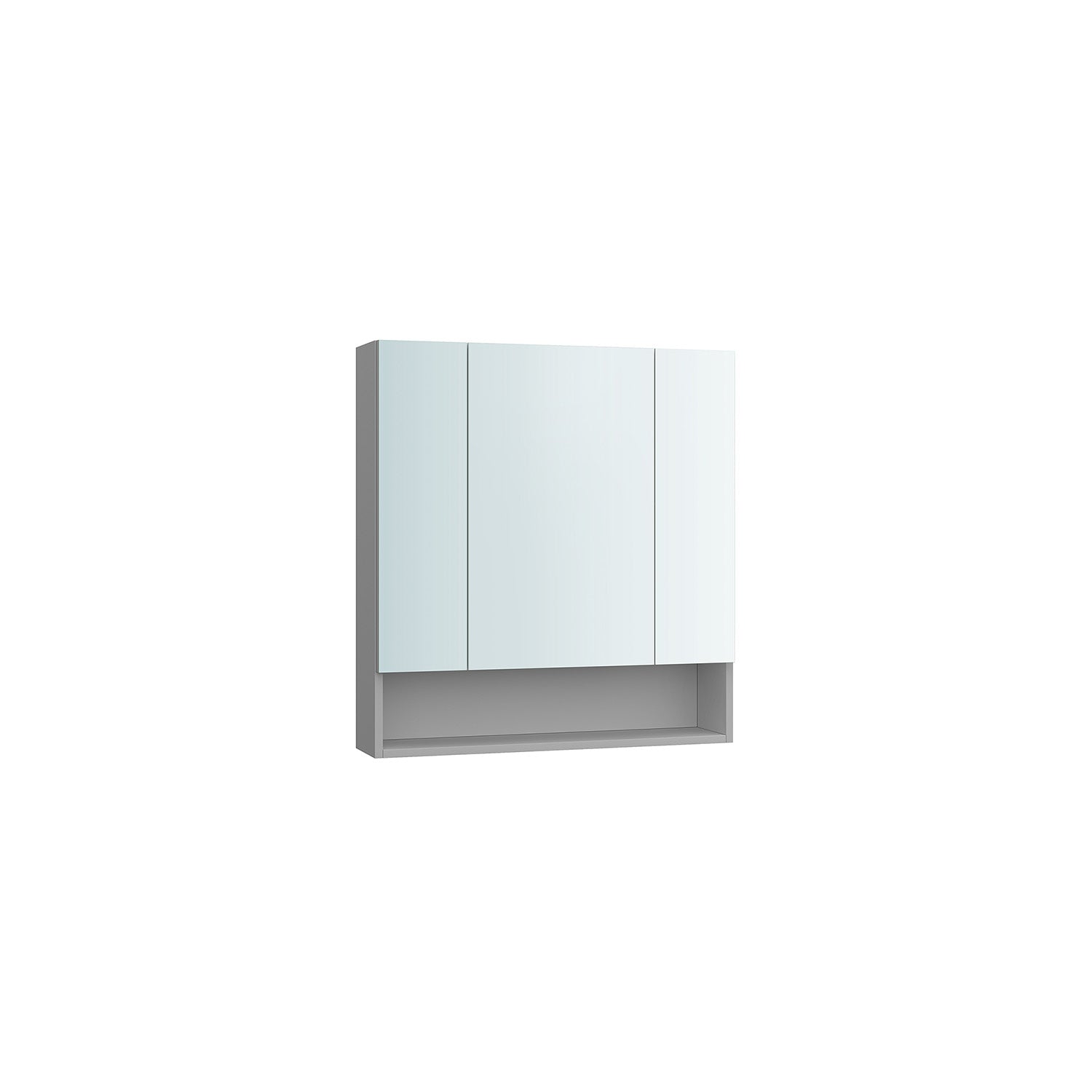 Bathroom Mirror Cabinet - MDF - Dove Grey - Wall-Mounted with Adjustable Shelves