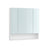 Bathroom Mirror Cabinet - Wood - Cloud White - Adjustable Shelves with Open Compartment