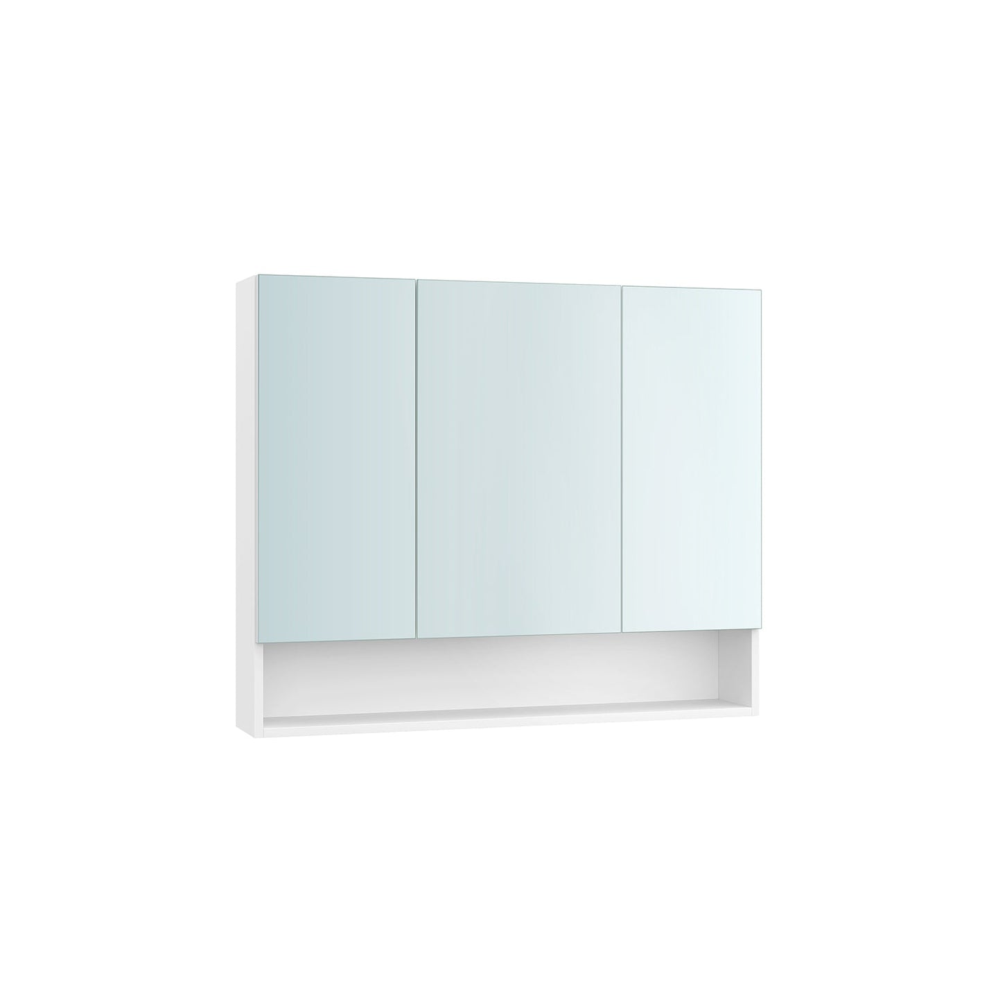 Bathroom Mirror Cabinet - Wood - Cloud White - Adjustable Shelves