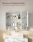 Bathroom Mirror Cabinet - Wood - Cloud White - Adjustable Shelves
