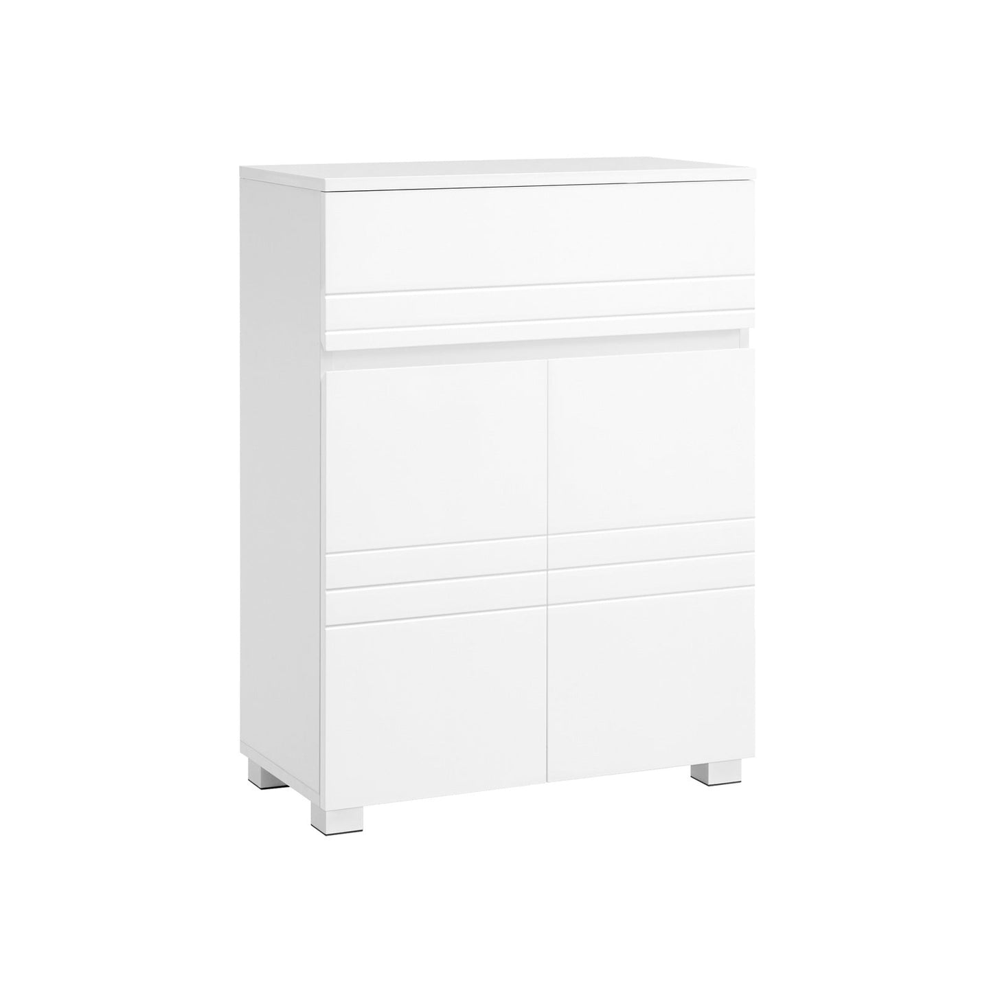 Bathroom Cabinet - Wood - White - Drawer and Adjustable Shelf