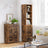 Free Standing Bathroom Storage Cabinet - Wood - Rustic Brown - Adjustable Shelf and Drawer
