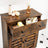 Free Standing Bathroom Storage Cabinet - Wood - Rustic Brown - Adjustable Shelf and Drawer