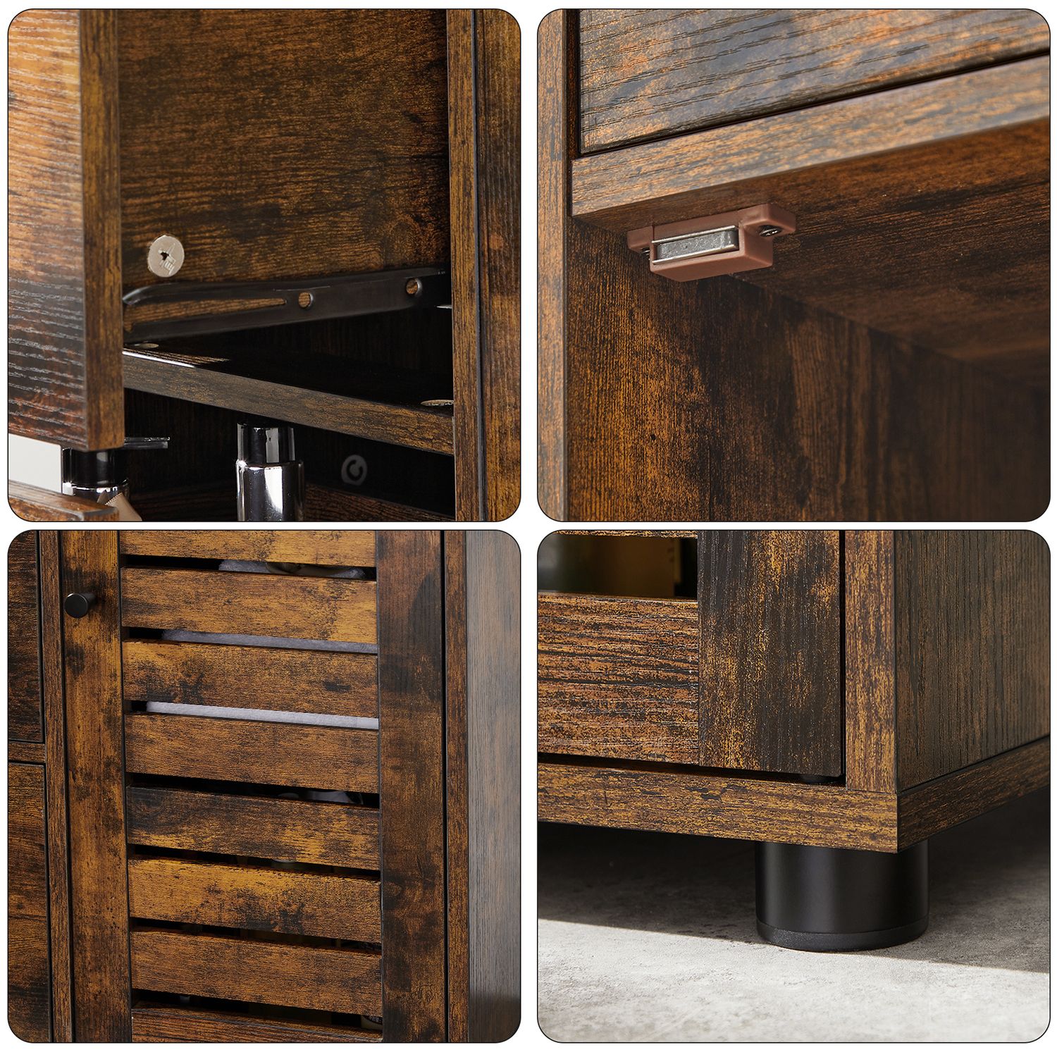 Bathroom Floor Cabinet - Rustic Brown - Wooden