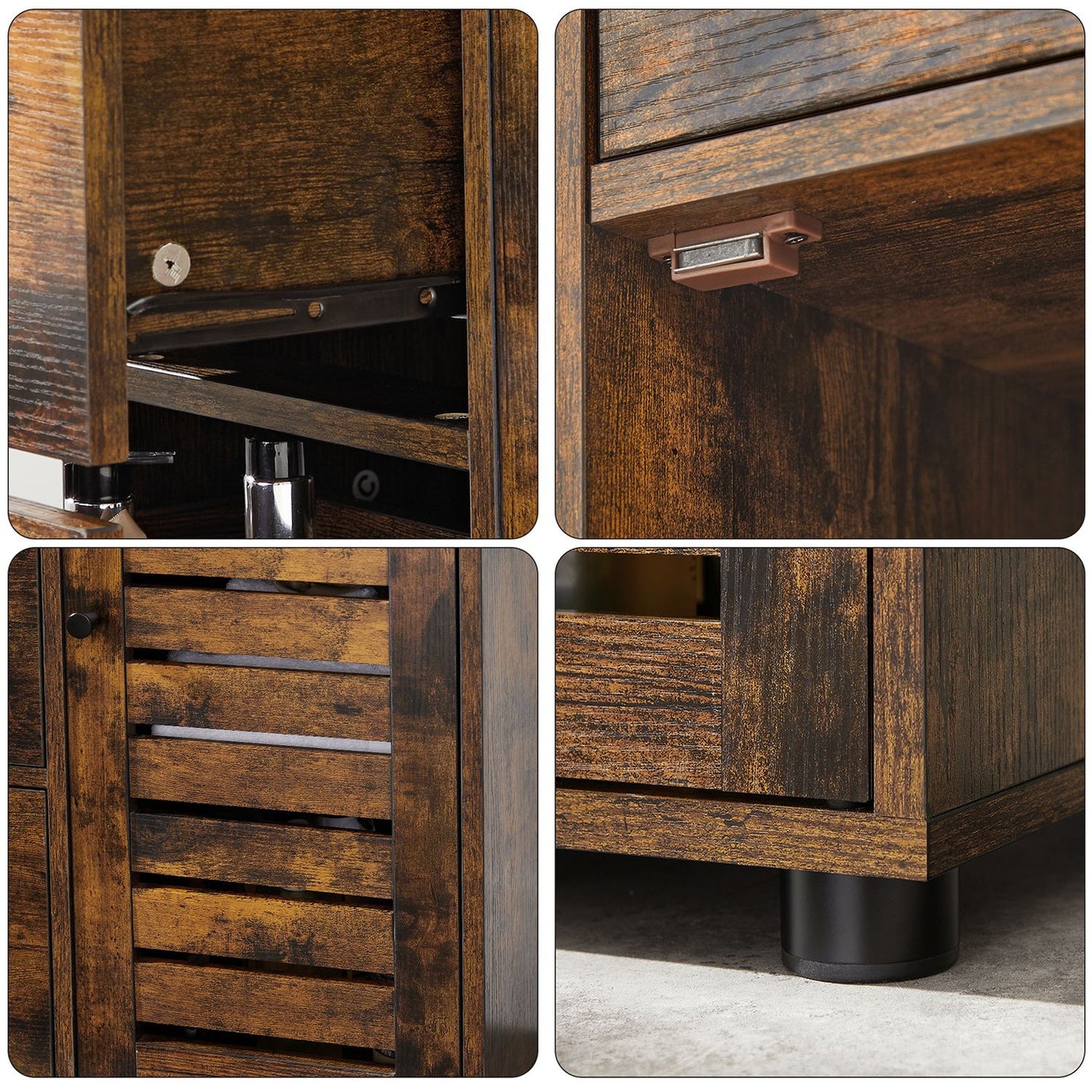 Bathroom Floor Cabinet - Rustic Brown - Wooden