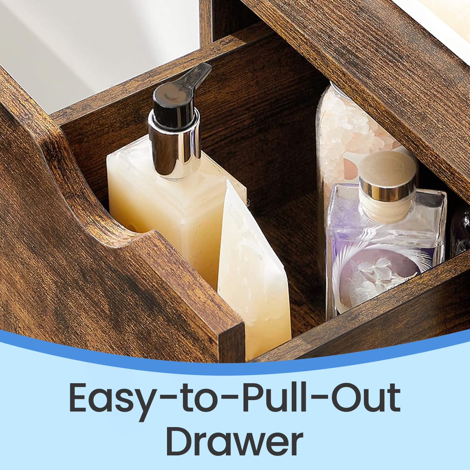 Bathroom Storage Cabinet - Rustic Brown - Wooden
