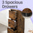 Bathroom Storage Cabinet - Wood - Rustic Brown - Slim Design with 3 Drawers