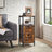 Bathroom Storage Cabinet - Wood - Rustic Brown and Black - Space Saving with 2 Drawers and Open Compartment