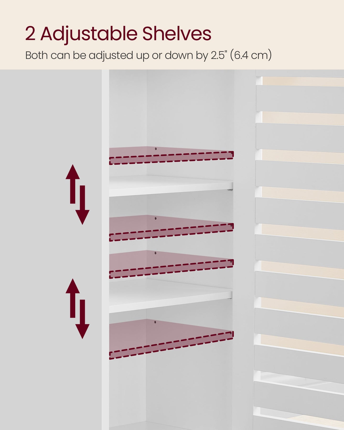 Bathroom Floor Cabinet - Engineered Wood - Cloud White - 3 Open Compartments