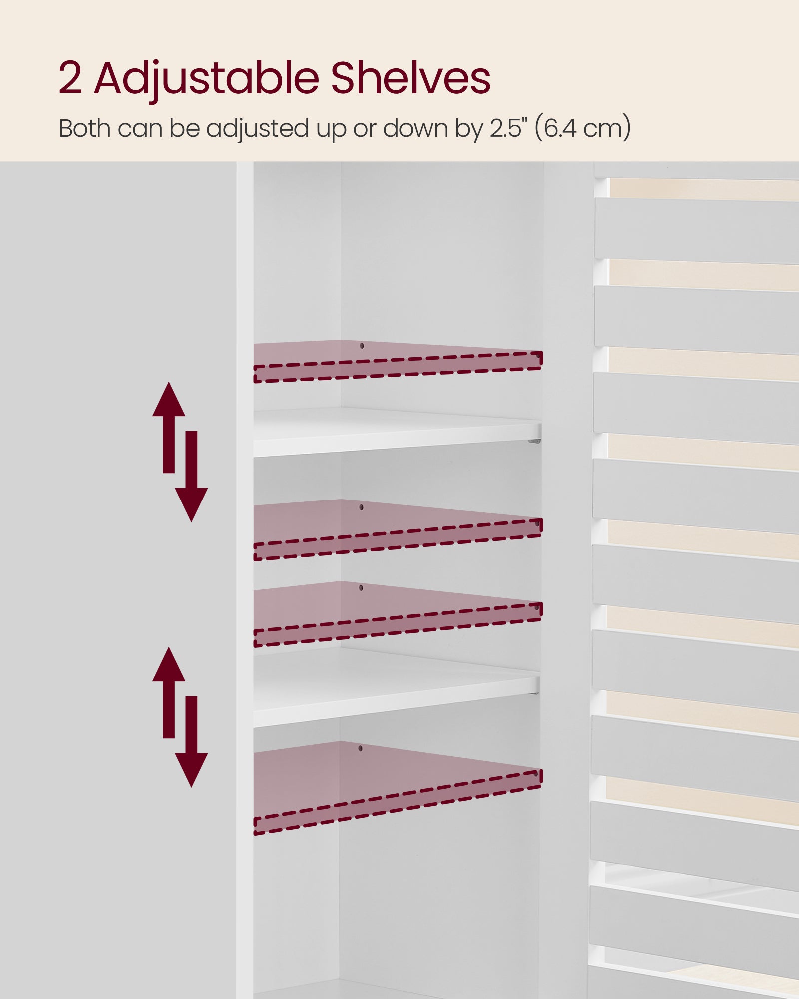 Bathroom Floor Cabinet - Engineered Wood - Cloud White - 3 Open Compartments