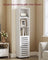 Bathroom Floor Cabinet - Engineered Wood - Cloud White - 3 Open Compartments