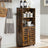 Floor Standing Cabinet - Engineered Wood - Rustic Brown - Louvered Doors