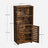 Floor Standing Cabinet - Engineered Wood - Rustic Brown - Louvered Doors