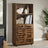 Floor Standing Cabinet - MDF - Rustic Brown - Louvered Doors