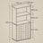 Floor Standing Cabinet - MDF - Rustic Brown - Louvered Doors