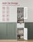 Free-Standing Bathroom Cabinet - Wood - Cloud White - Slim Design with Open Shelf and Adjustable Height Shelves