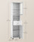 Free-Standing Bathroom Cabinet - Wood - Cloud White - Slim Design with Open Shelf and Adjustable Height Shelves