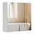 Wall-mounted Storage Cabinet - MDF - White - Three-Door with Mirrors and Adjustable Shelf