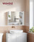 Wall-mounted Storage Cabinet - MDF - White - Three-Door with Mirrors and Adjustable Shelf