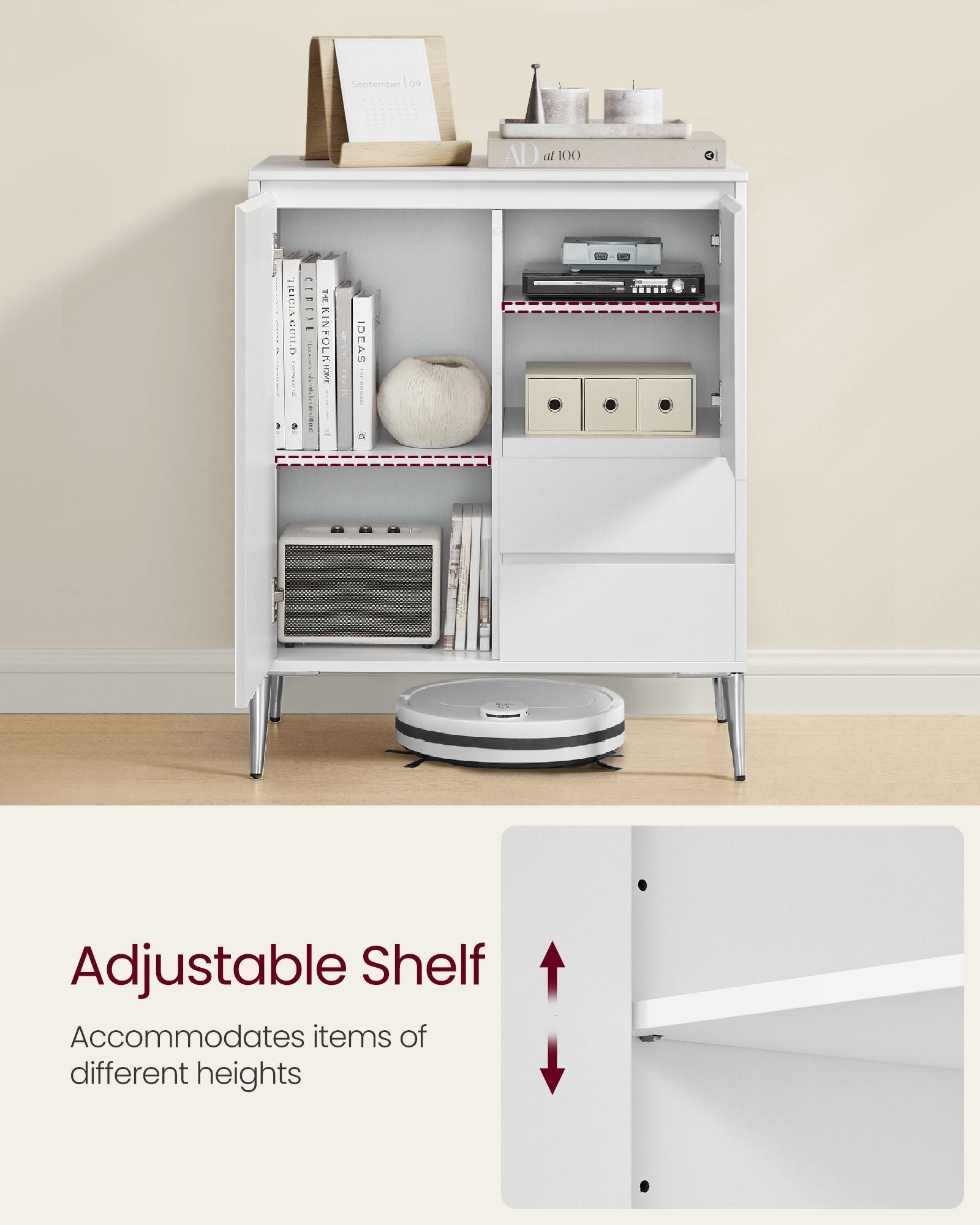 Sideboard - Wood - Modern Brown - Adjustable Shelves and Drawers