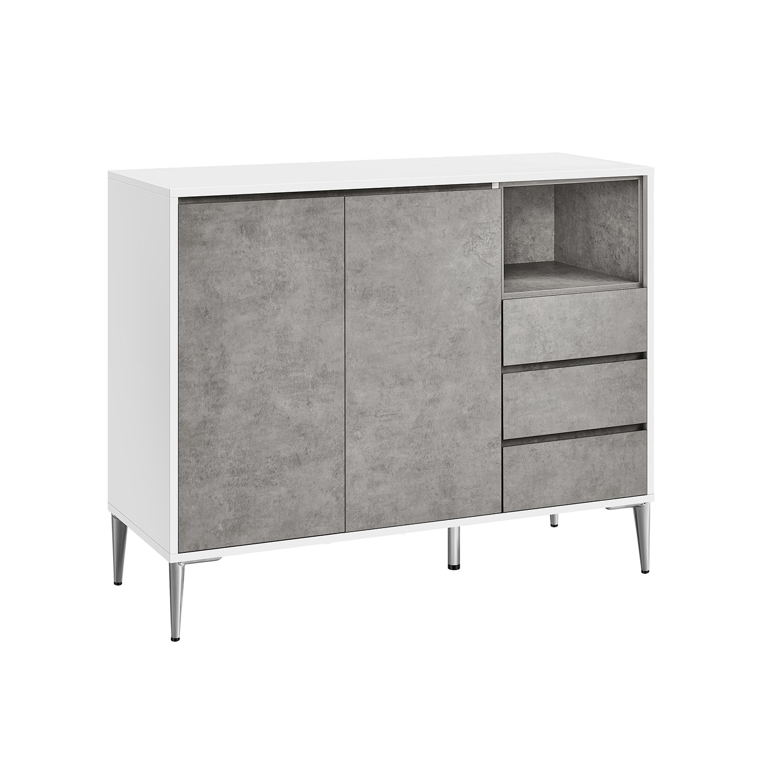 Storage Cabinet - Particle Board - Concrete Grey - Height Adjustable Shelf