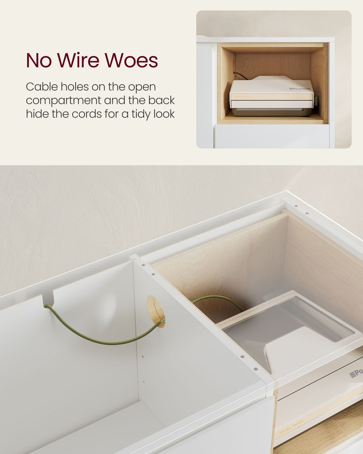 Modern Storage Sideboard - Wood - Dark Brown - Height Adjustable Shelf and Multiple Storage Options