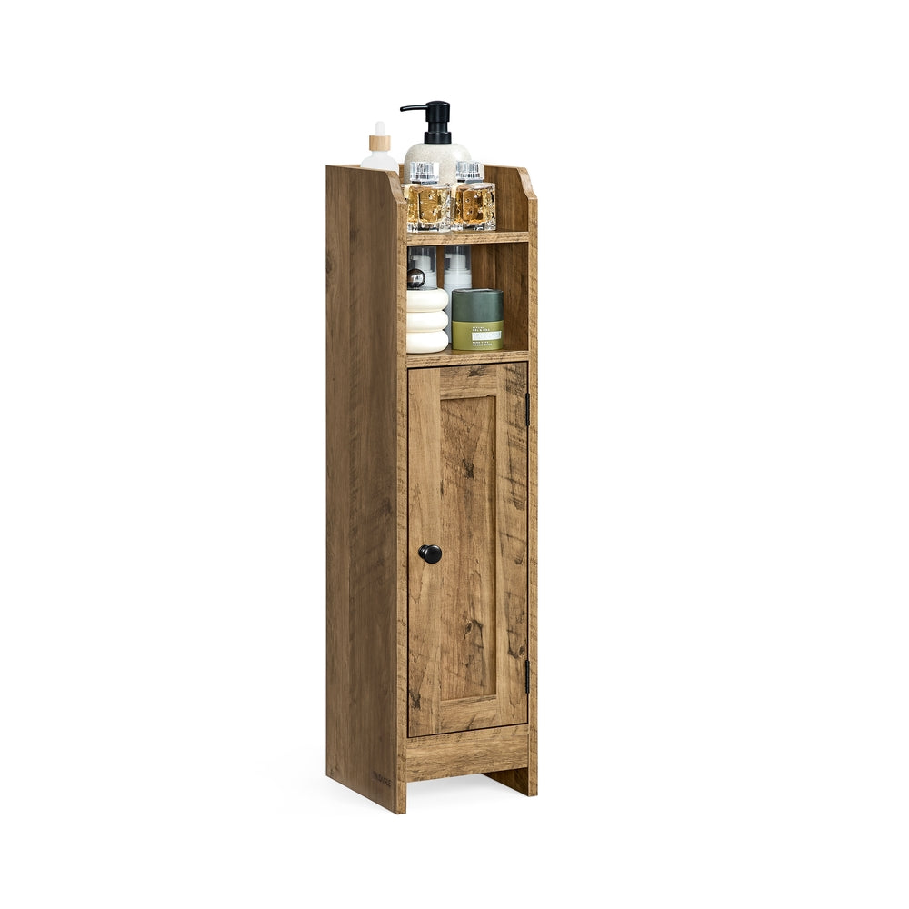 Bathroom Floor Cabinet - Engineered Wood - Honey Brown - Freestanding with Adjustable Shelves