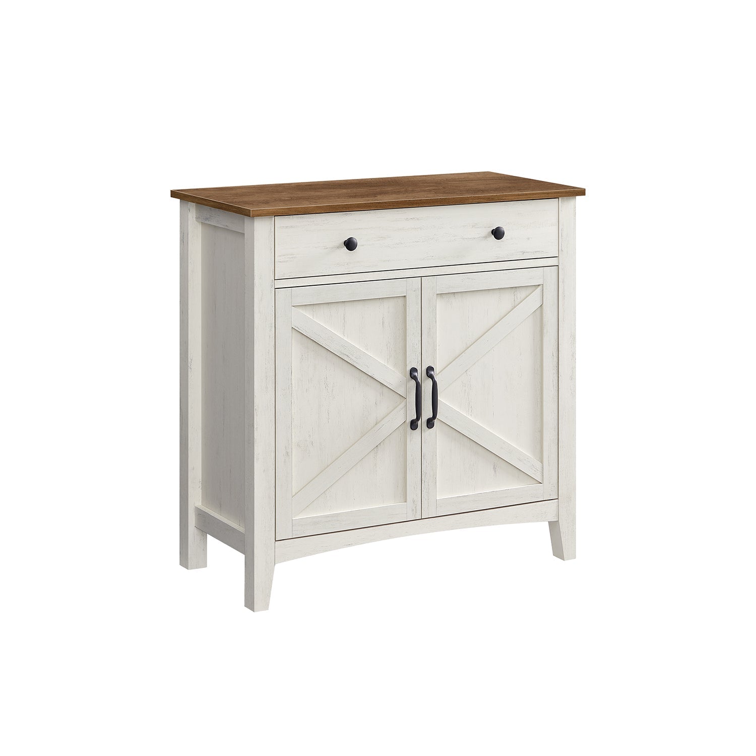 Storage Sideboard - Wood - Rustic White - Adjustable Shelf and Drawer