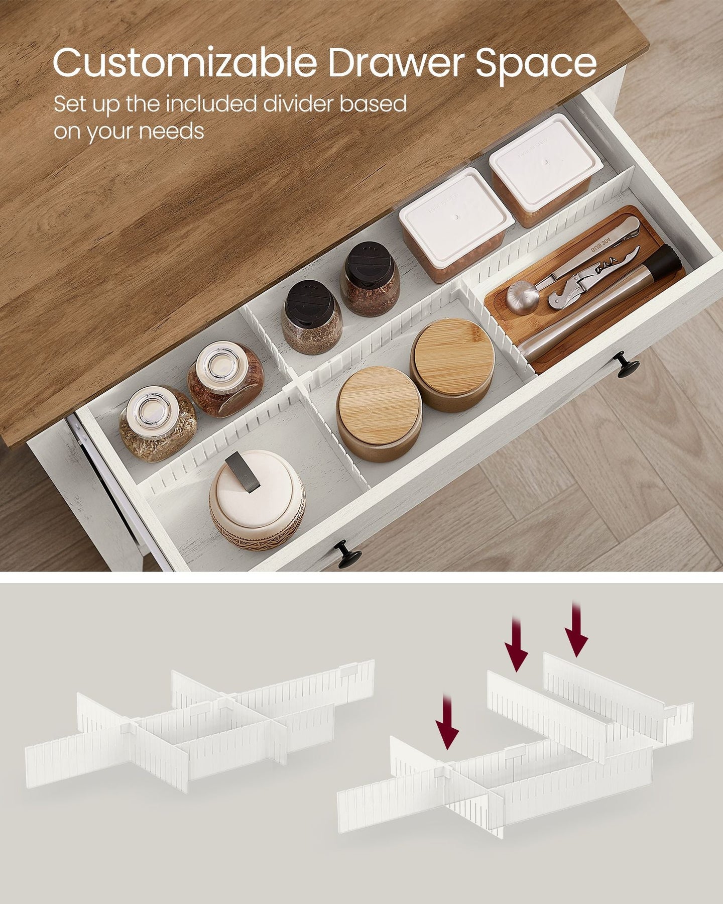 Storage Sideboard - Wood - Rustic White - Adjustable Shelf and Drawer