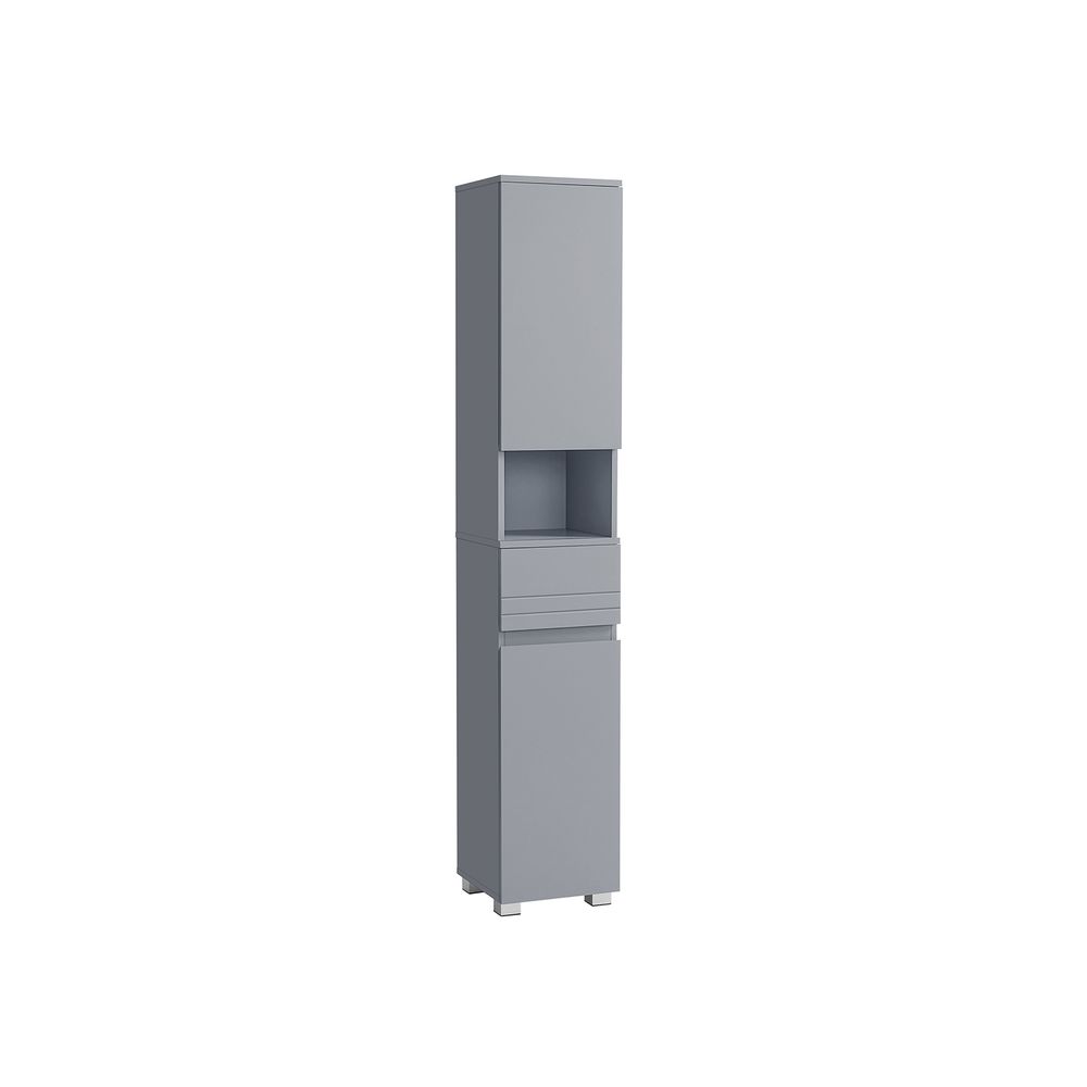 Tall Bathroom Cabinet - Wood - White
