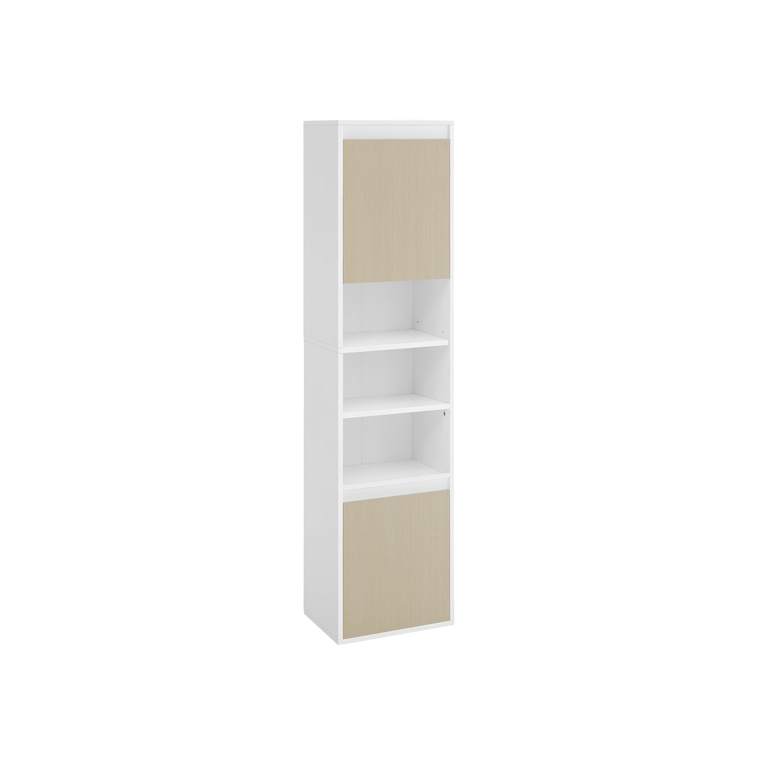 Wall-Mounted Bathroom Cabinet - Engineered Wood - Cloud White - Adjustable Shelves and Door Swing Direction