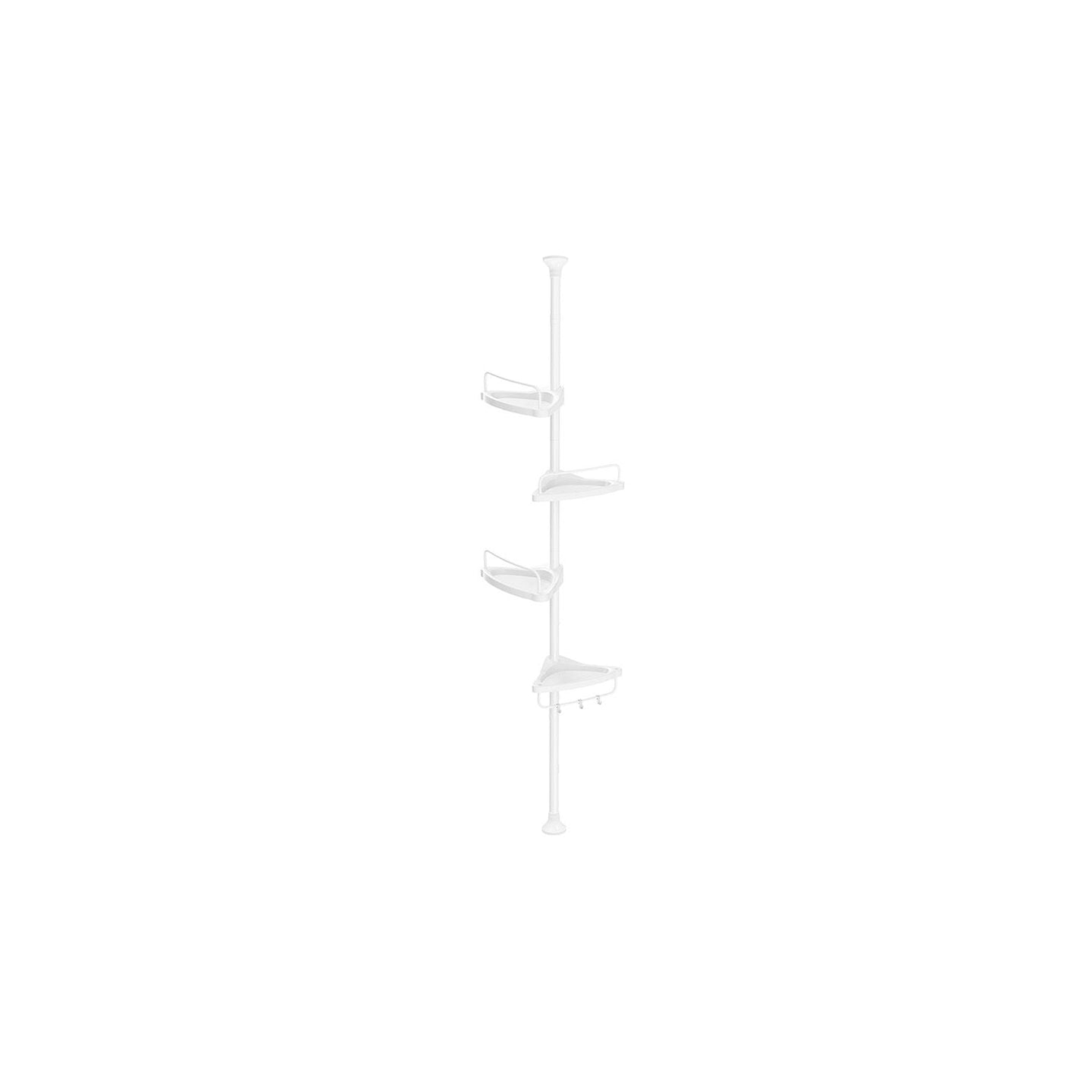 Adjustable Bathroom Corner Shelf - Metal - Silver - 4 Tier Telescopic Organizer