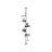 Adjustable Shower Caddy - Stainless Steel - Silver & Black - 4 Tiers with Hooks and Towel Bar