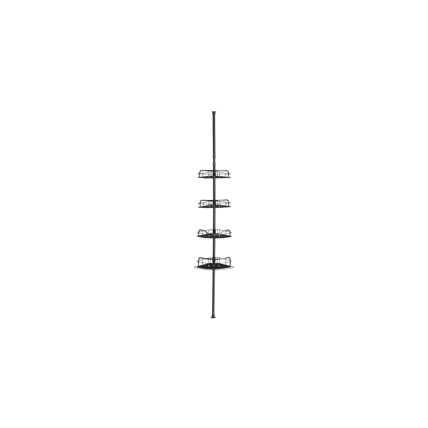 4-Tier Corner Shower Caddy - Ink Black - Rust-Resistant