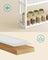 Adjustable Rack - Bamboo - White - 3-Tier Space-Saving Wall Shelf 60 x 15 x 54 cm