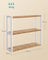 3-Tier Adjustable Bathroom Shelf - Bamboo - White