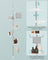Adjustable Corner Shower Caddy - Stainless Steel - White and Silver - Telescopic with 4 Trays