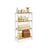 4-Tier Shelving Unit - Bamboo - White and Natural - Multifunctional