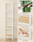 5-Tier Bathroom Shelf - Bamboo - Cloud White - Narrow Space Design
