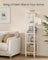 5-Tier Bathroom Shelf - Bamboo - Cloud White - Narrow Space Design