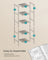 5-Tier Bathroom Shelf - Bamboo - Cloud White - Narrow Space Design