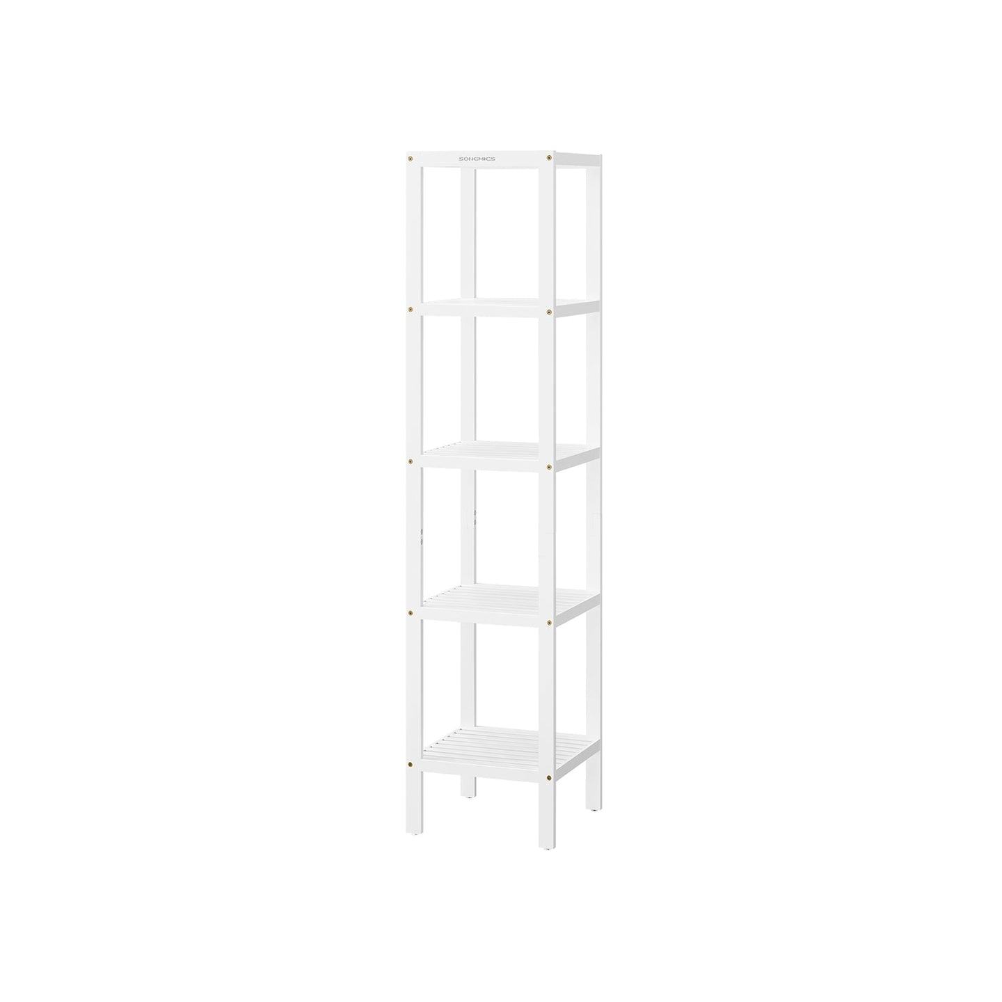 5-Tier Storage Shelf - Bamboo - Cloud White