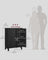 Bathroom Cabinet - Wood - Ink Black - Freestanding with Adjustable Shelves