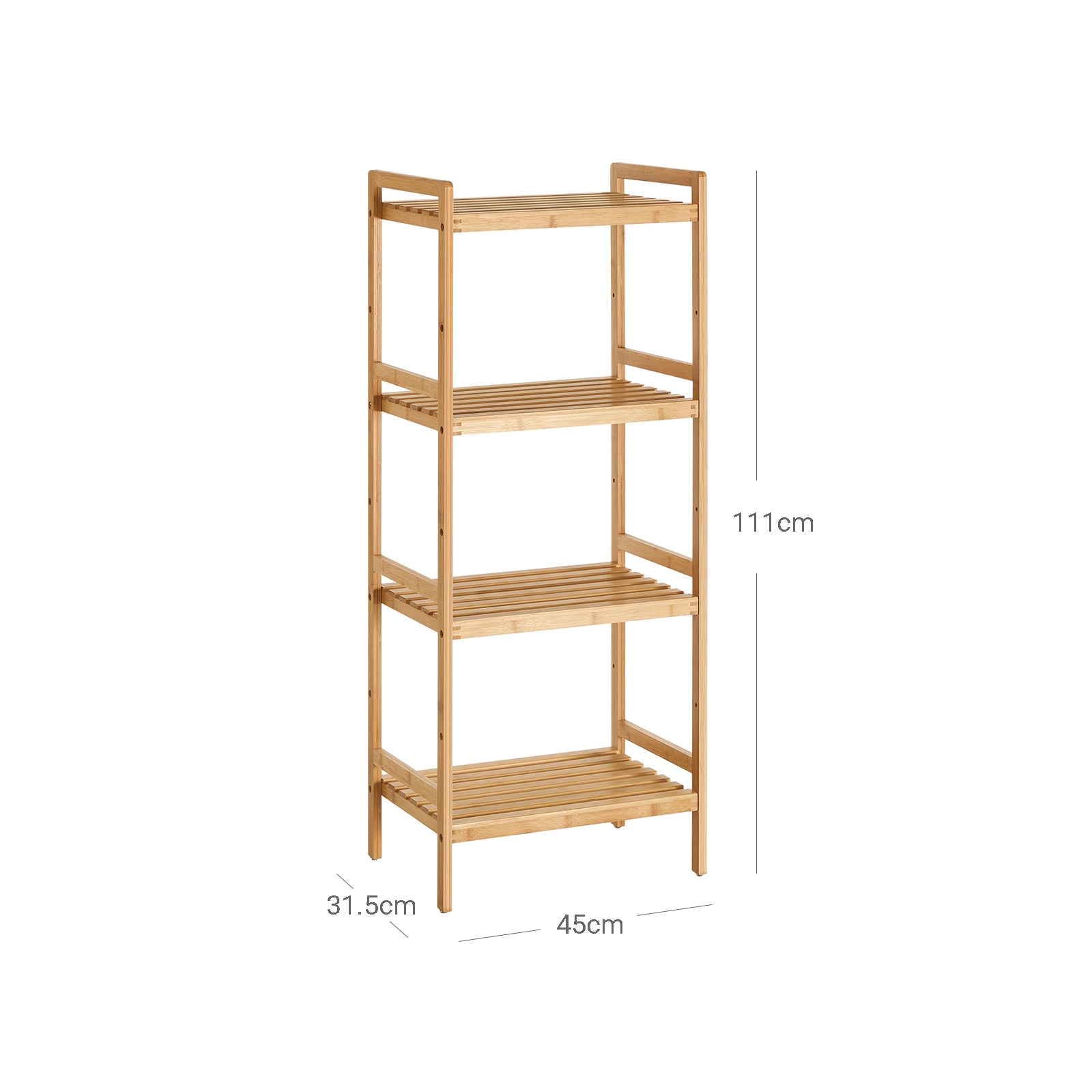 4-Tier Bamboo Shelving Unit - Bamboo - Natural