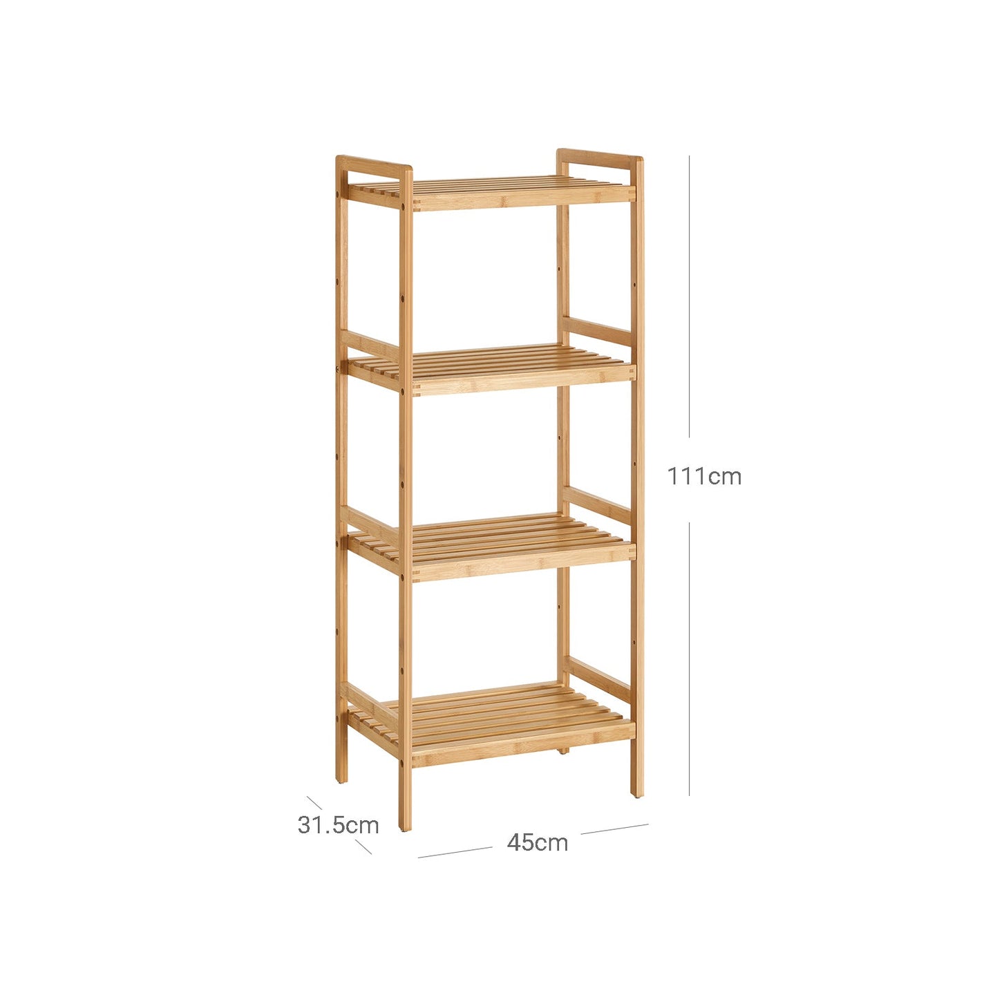 4-Tier Bamboo Shelving Unit - Bamboo - Natural