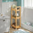 Bathroom Trolley - Bamboo - Natural - Space-Saving 3-Tier Design on Wheels