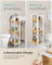 3-Tier Storage Trolley - Bamboo - White and Natural - Space-Saving on Wheels