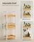 3-Tier Storage Trolley - Bamboo - White and Natural - Space-Saving on Wheels