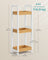 3-Tier Storage Trolley - Bamboo - White and Natural - Space-Saving on Wheels