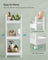 3-Tier Storage Trolley - Bamboo - White - Slim Design with Wheels